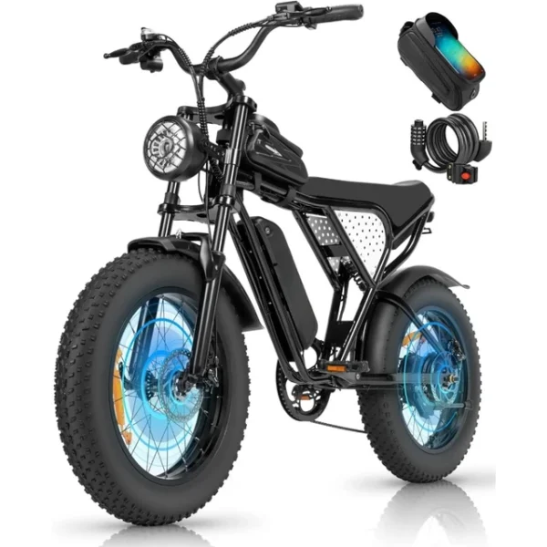 Electric Bike, 25/30/35MPH Dirt Bike, 48V 15/20AH,52V 40AH Removable Battery, Max 50-180Miles Motorcycle, 20" Fat Tire Ebike - AliExpress 18 - Color : Q20-1200W 48V 15AH - Ships From : United States
